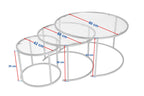 Aurum 80/60/42 - Set of Coffee Tables - Black/Grey