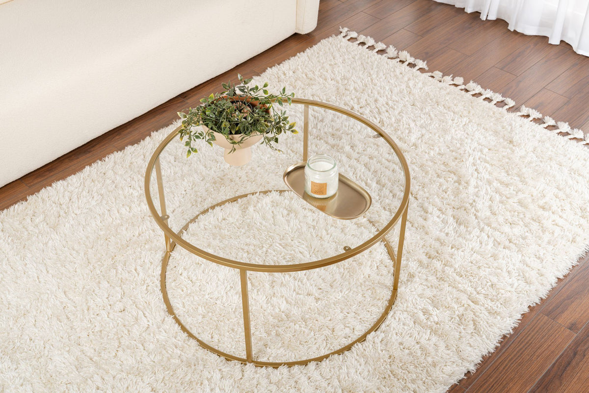 Aurum 80 - Coffee Table - Gold/Clear