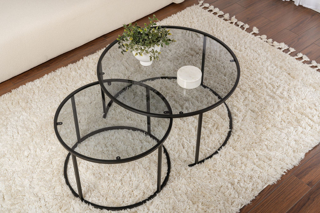 Aurum 80/60 - Coffee Table Set - Black/Grey
