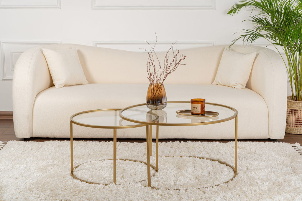Aurum 80/60 - Set of Coffee Tables - Gold/Clear