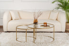 Aurum 80/60 - Set of Coffee Tables - Gold/Clear