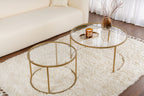 Aurum 80/60 - Set of Coffee Tables - Gold/Clear
