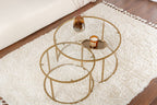 Aurum 80/60 - Set of Coffee Tables - Gold/Clear