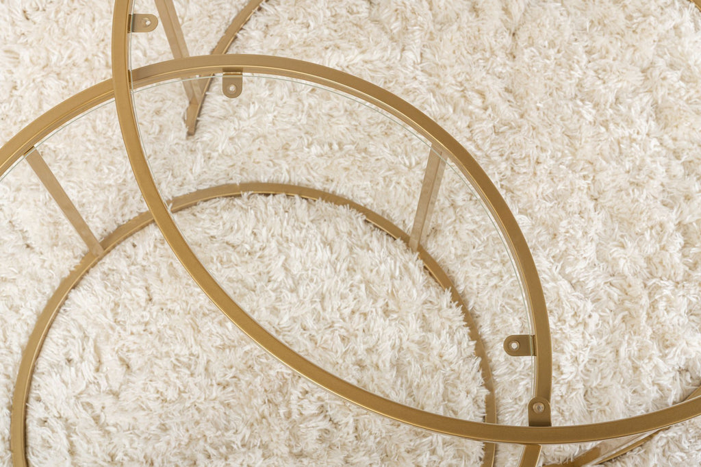Aurum 80/60 - Set of Coffee Tables - Gold/Clear