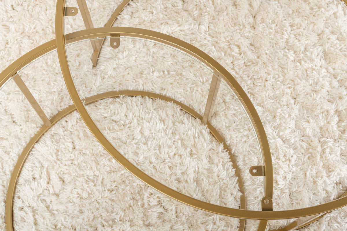Aurum 80/60 - Set of Coffee Tables - Gold/Clear