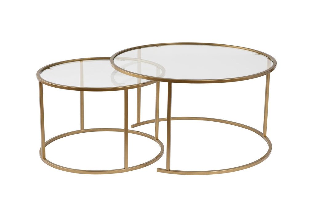 Aurum 80/60 - Set of Coffee Tables - Gold/Clear