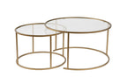 Aurum 80/60 - Set of Coffee Tables - Gold/Clear
