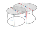 Aurum 80/60 - Set of Coffee Tables - Gold/Clear