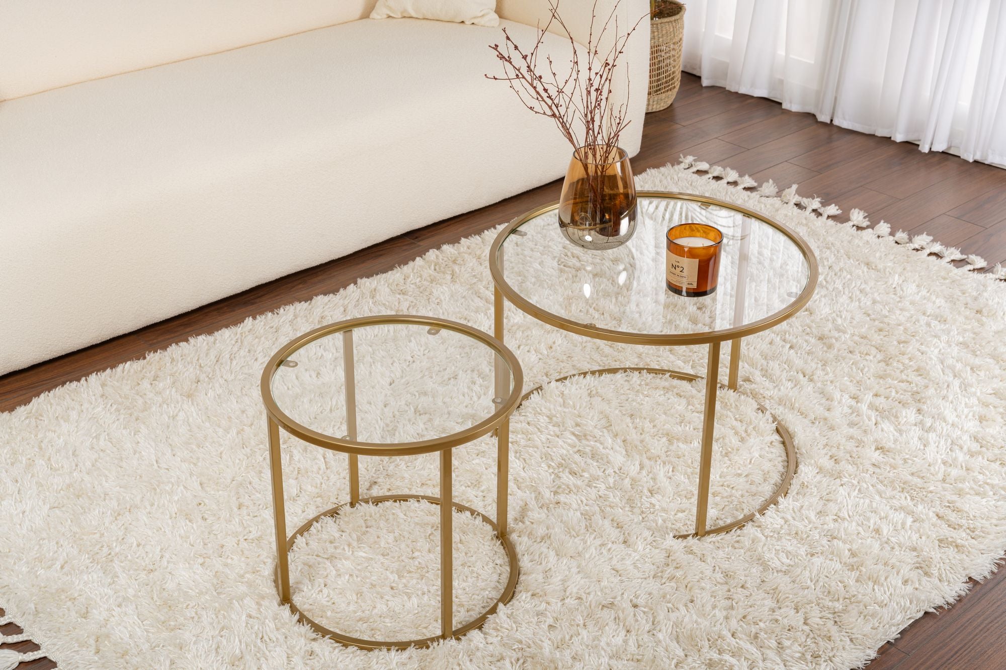 Aurum 60/42 - Coffee Table Set - Gold/Clear