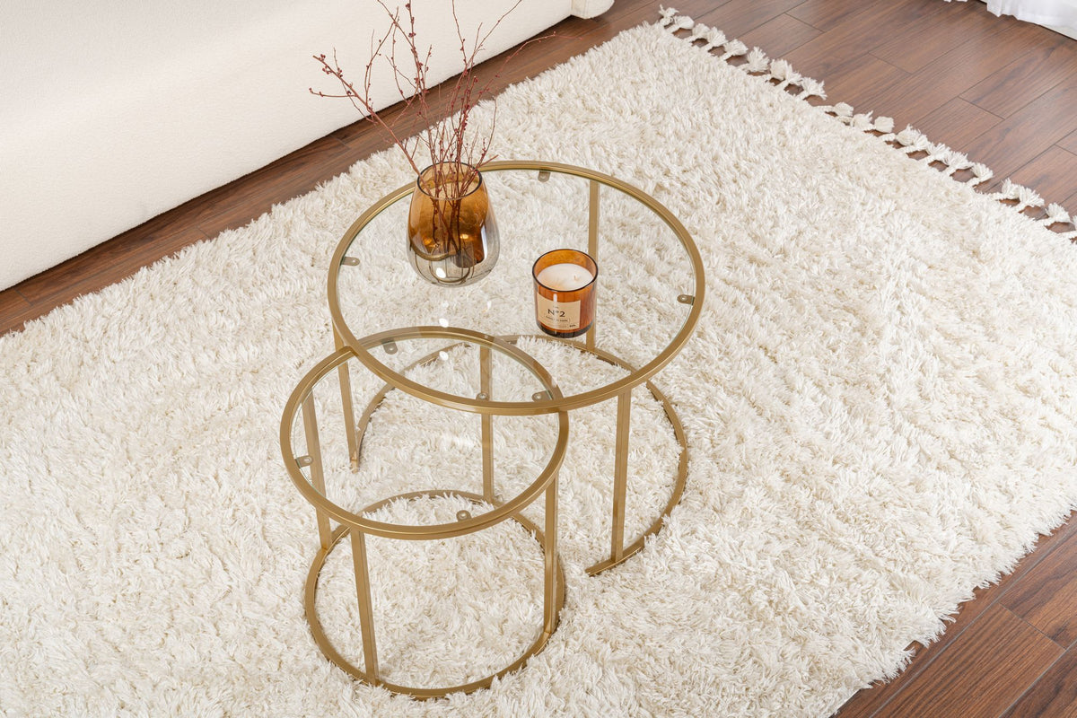 Aurum 60/42 - Coffee Table Set - Gold/Clear