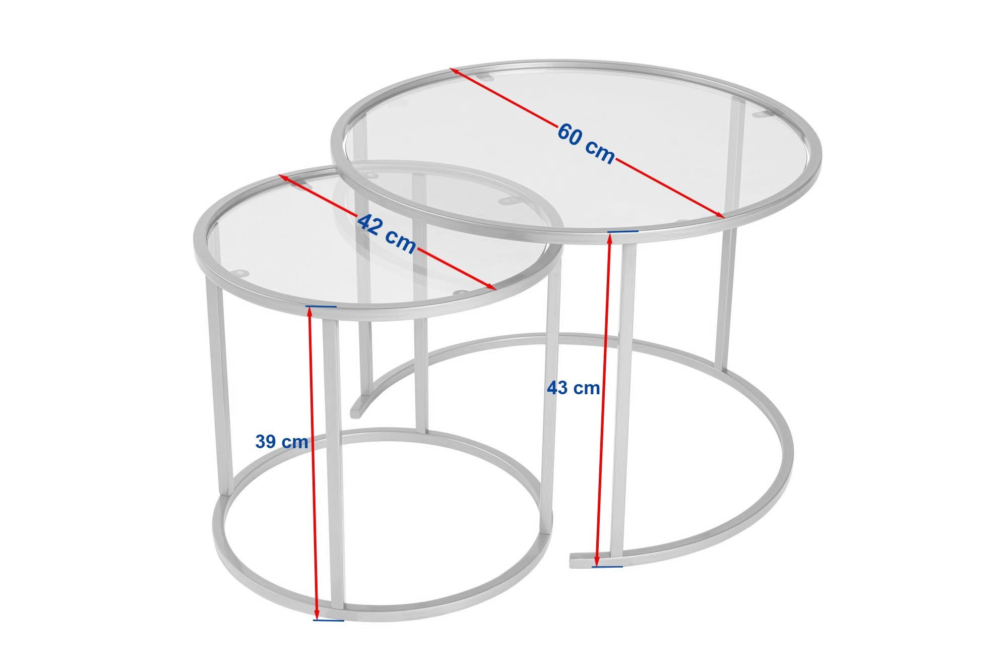 Aurum 60/42 - Coffee Table Set - Gold/Clear
