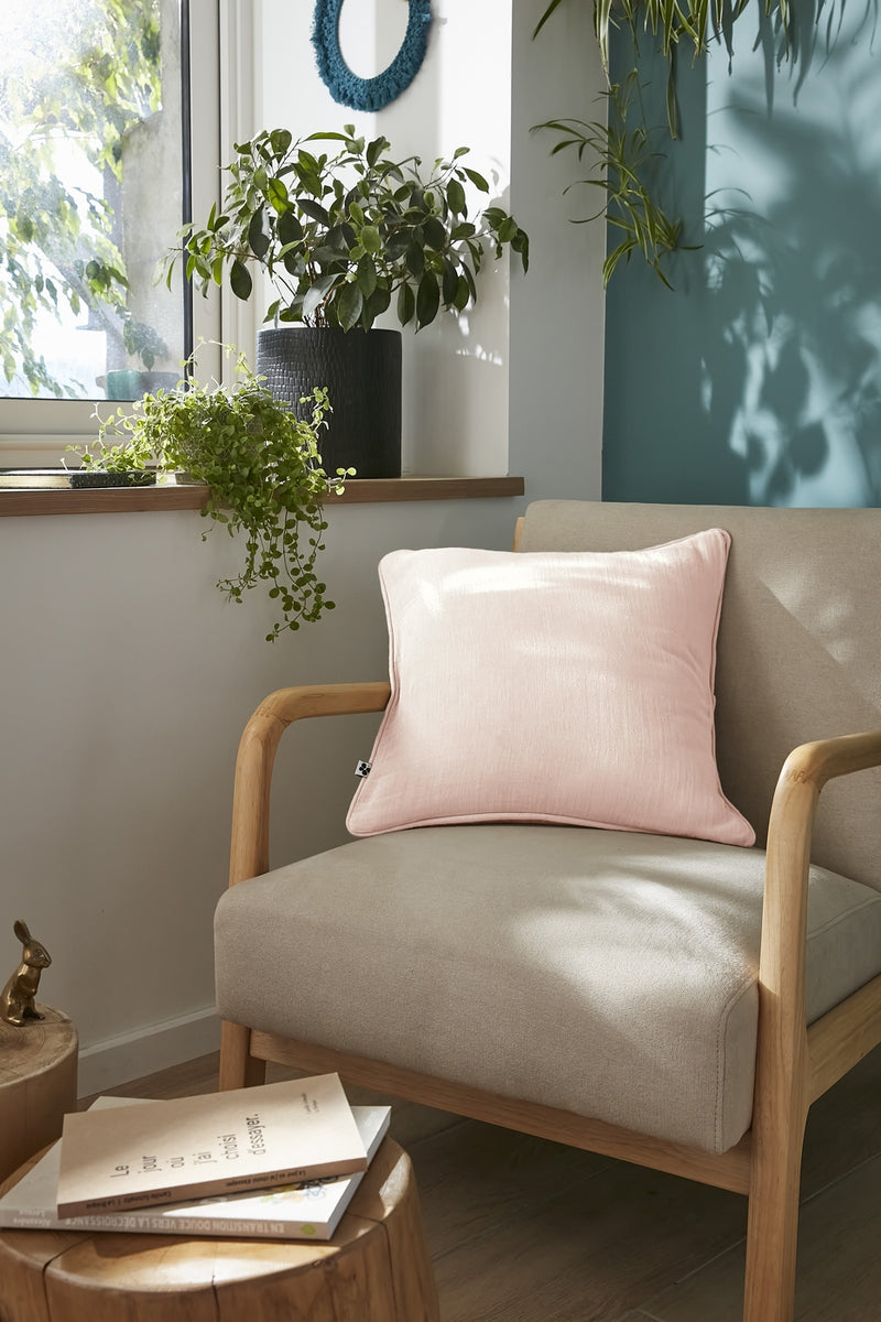 Removable Cushion Cover with Piping - Double Plain Cotton Gauze - Gaia - Marshmallow