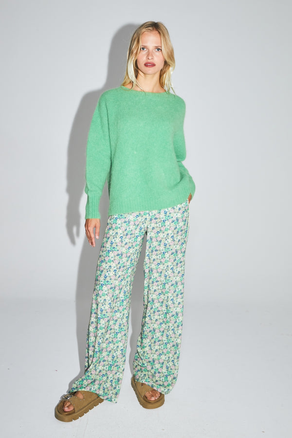 The Gabrielle Baby Alpaca Vibrant Green Knit Made in Italy