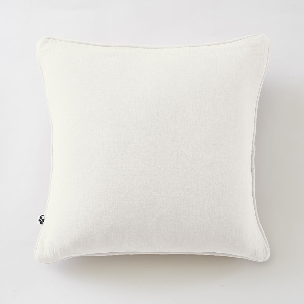Gaïa - Coussin Déhoussable Avec Passepoil - Double Gaze De Coton Unie - Chantilly