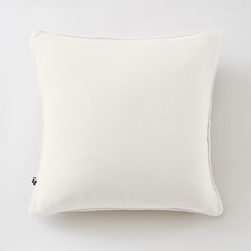 Coussin Déhoussable Avec Passepoil - Double Gaze De Coton Unie - Gaïa - Chantilly