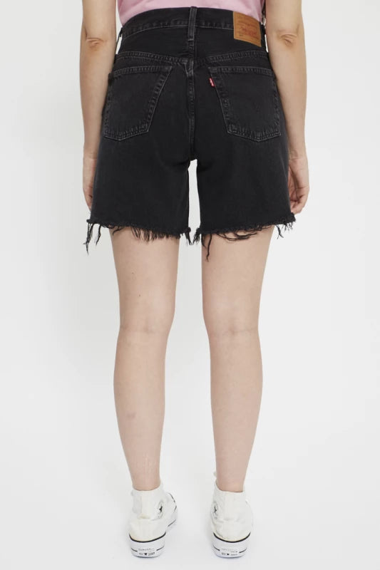 Levis Mid Thigh Short Lunar Black