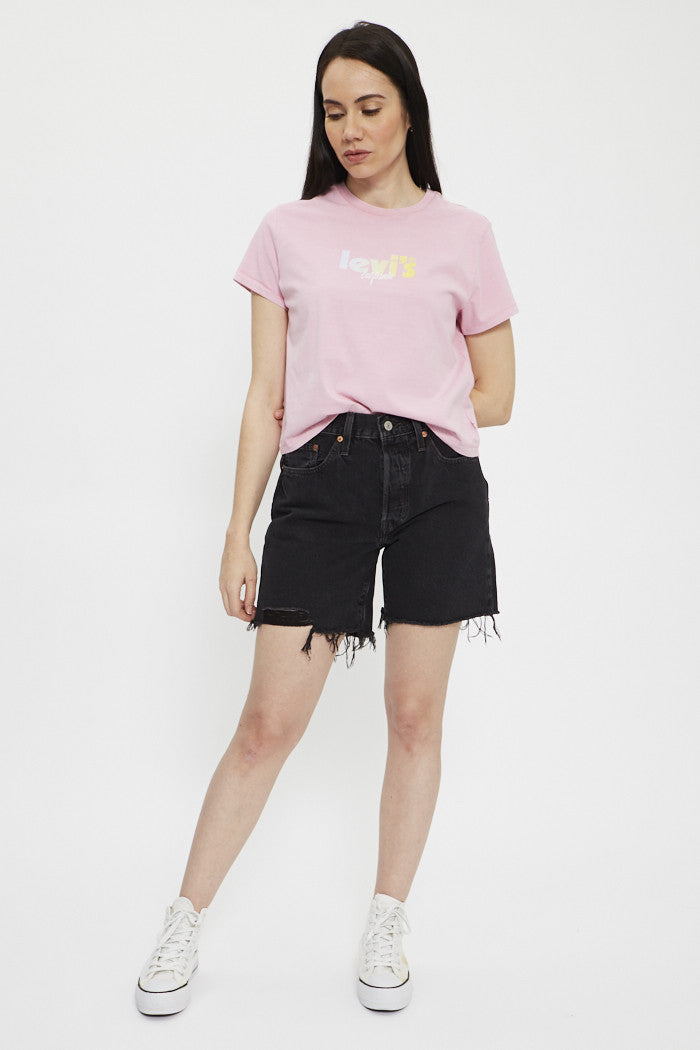 Levis Mid Thigh Short Lunar Black