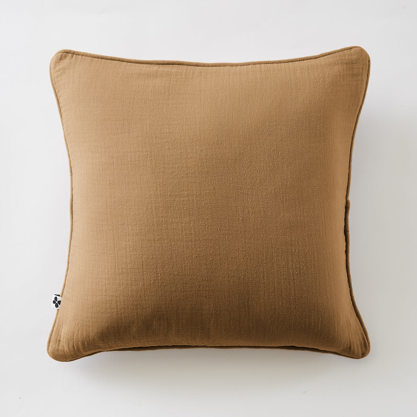 Gaïa - Coussin Déhoussable Avec Passepoil - Double Gaze De Coton Unie - Camel