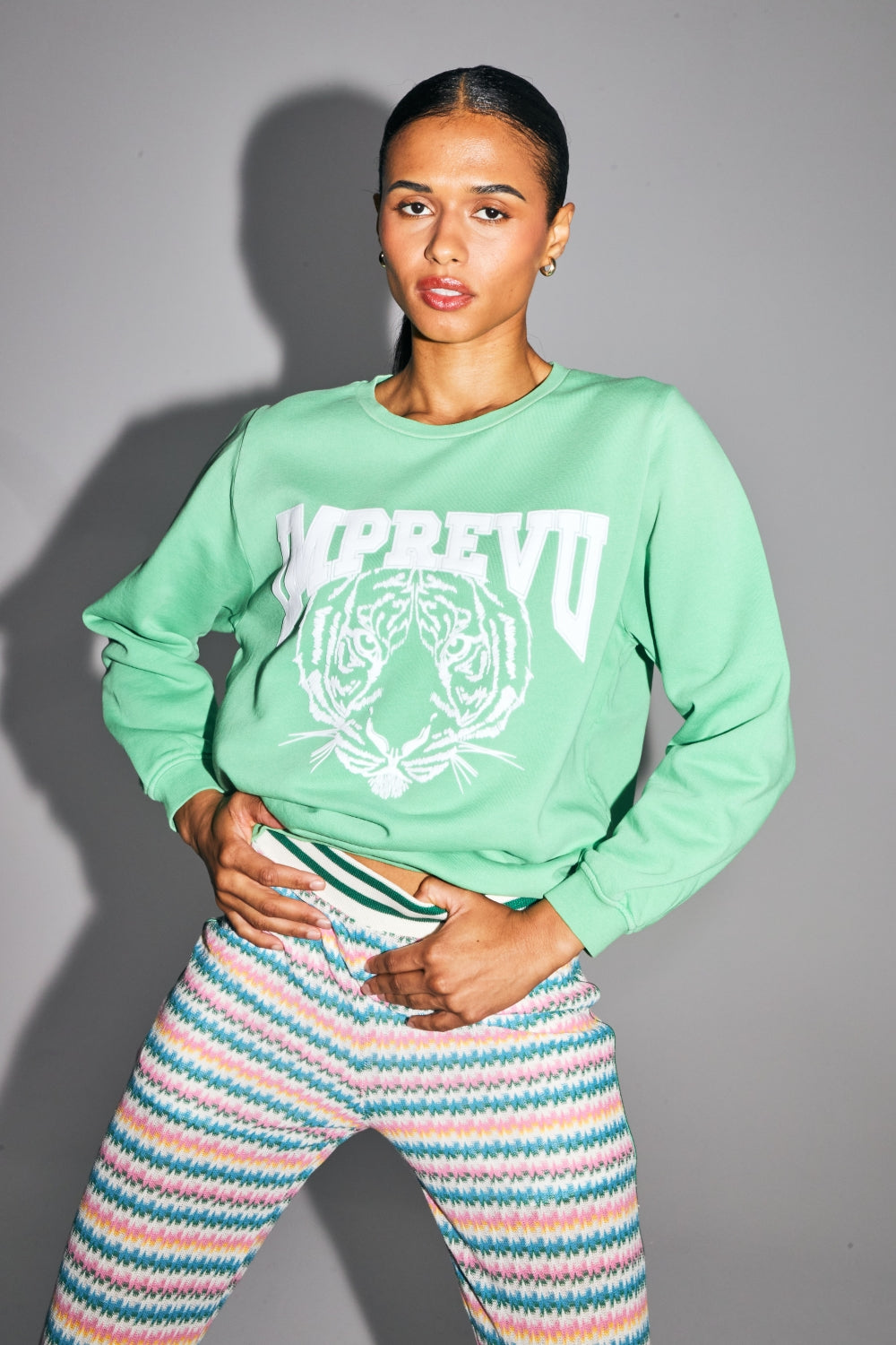 Sudadera The Eddie Tiger De Algodón Orgánico Verde Descolorido
