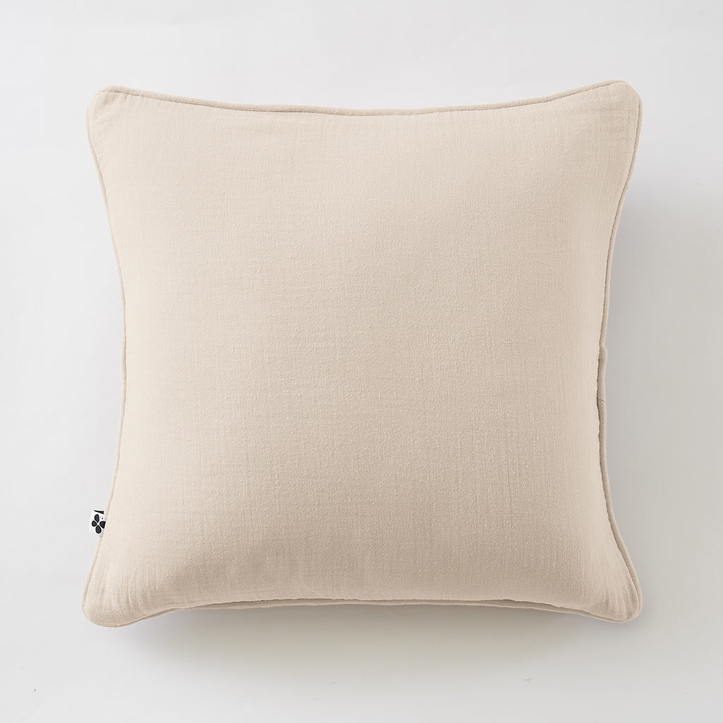 Gaïa - Coussin Déhoussable Avec Passepoil - Double Gaze De Coton Unie - Pampa