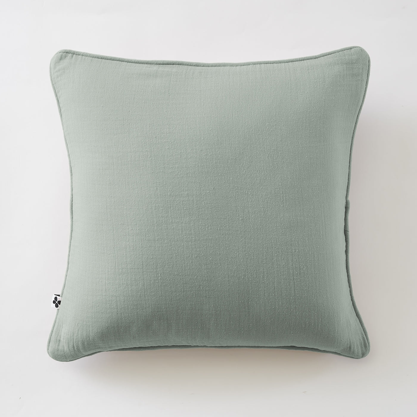Gaïa - Coussin Déhoussable Avec Passepoil - Double Gaze De Coton Unie - Eucalyptus