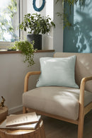 Coussin Déhoussable Avec Passepoil - Double Gaze De Coton Unie - Gaïa - Eucalyptus