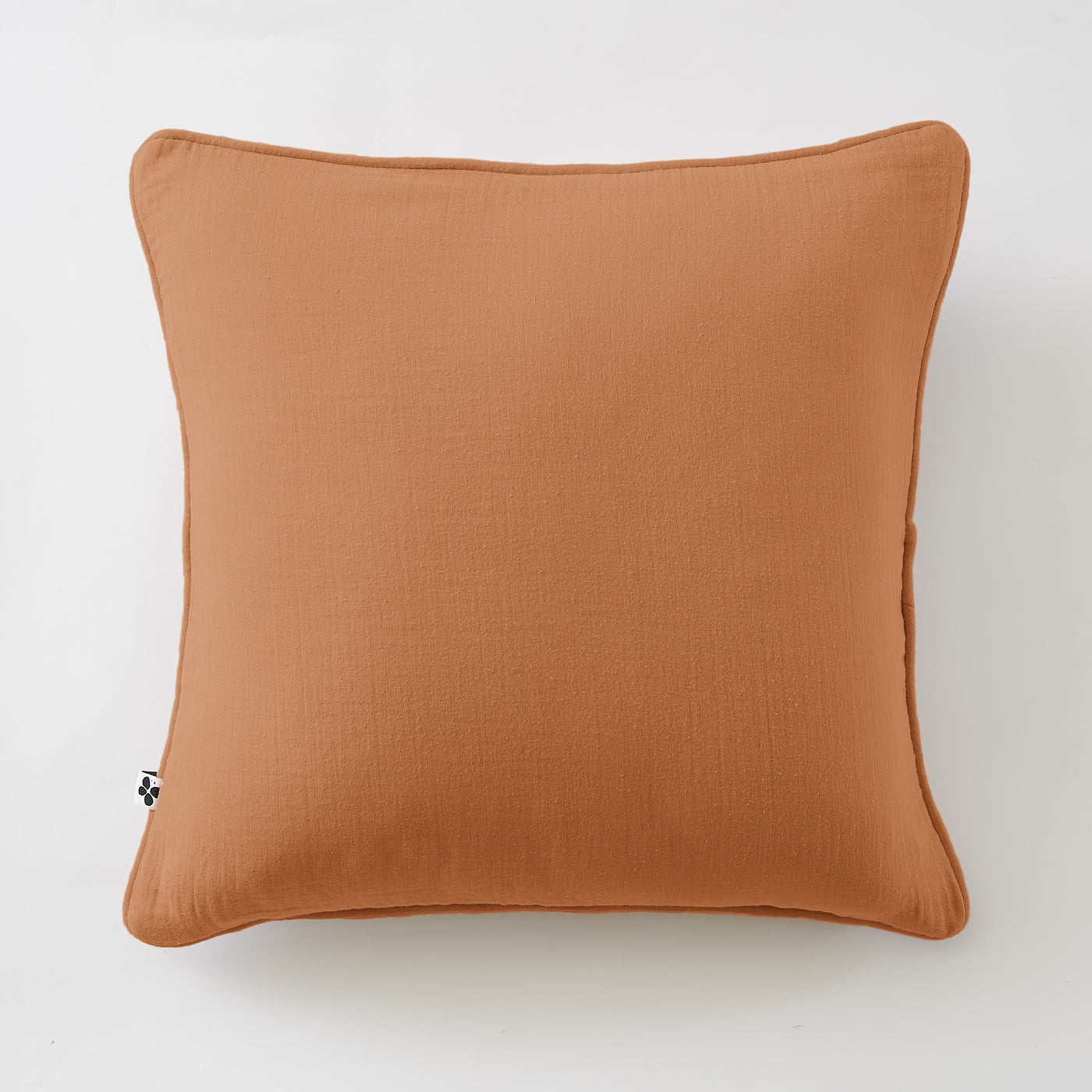 Gaïa - Coussin Déhoussable Avec Passepoil - Double Gaze De Coton Unie - Abricot