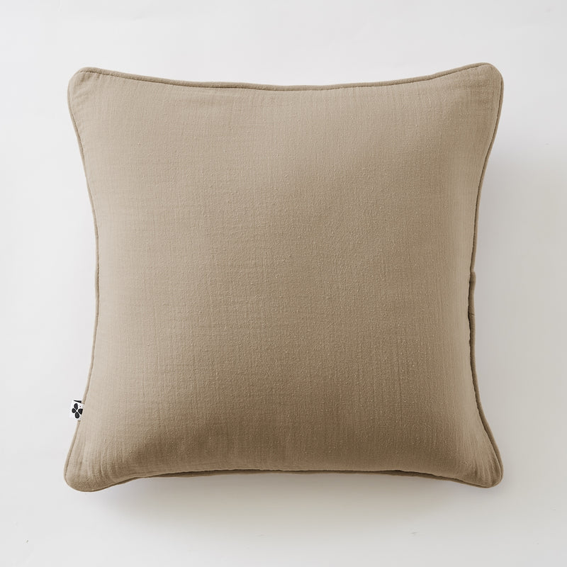 Removable Cushion Cover With Piping - Double Plain Cotton Gauze - Gaïa - Twine