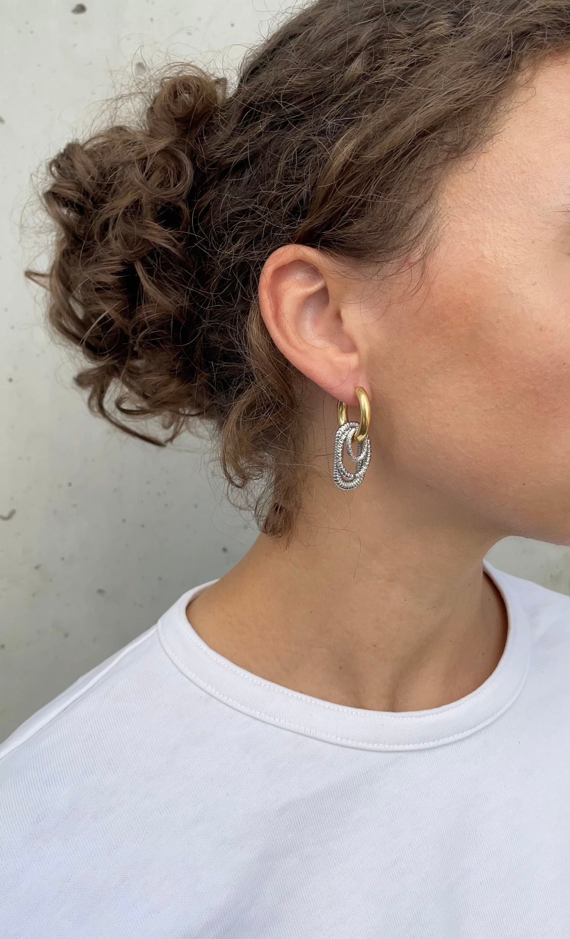Multiple Oval X Hoop Earrings