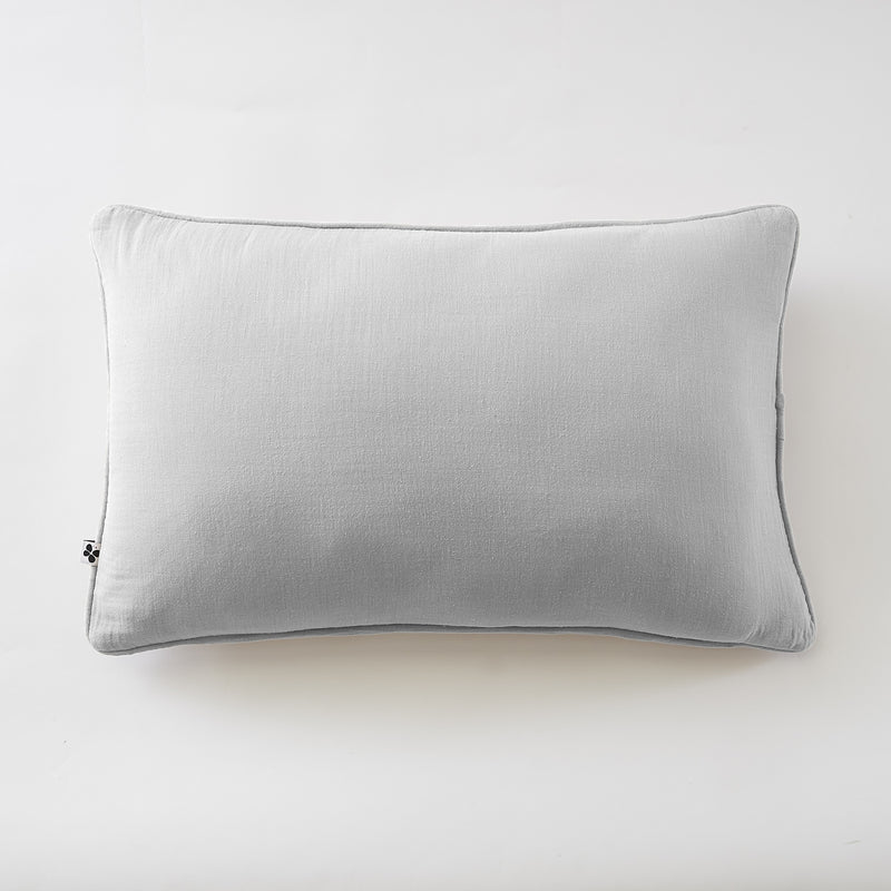 Coussin Déhoussable Avec Passepoil - Double Gaze De Coton Unie - Gaïa - Nuage
