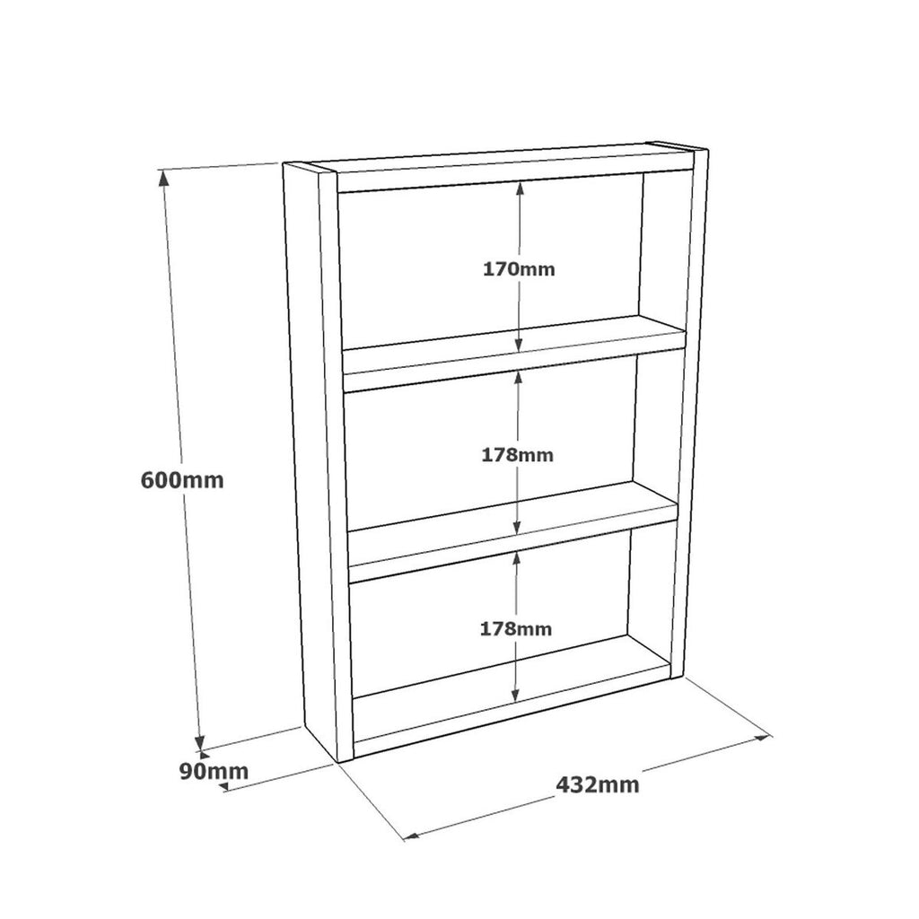 Emma - 3-Shelf Wall Shelf - Walnut