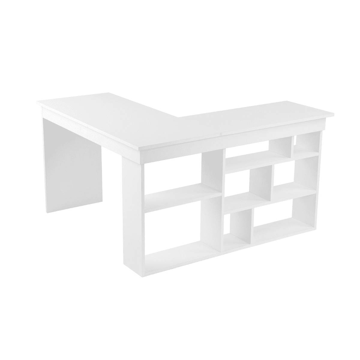 Organis - Corner Desk 8 Compartments - White