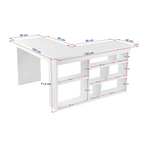 Organis - Corner Desk 8 Compartments - White
