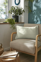Gaïa - Coussin Déhoussable Avec Passepoil - Double Gaze De Coton Unie - Vert D'Eau