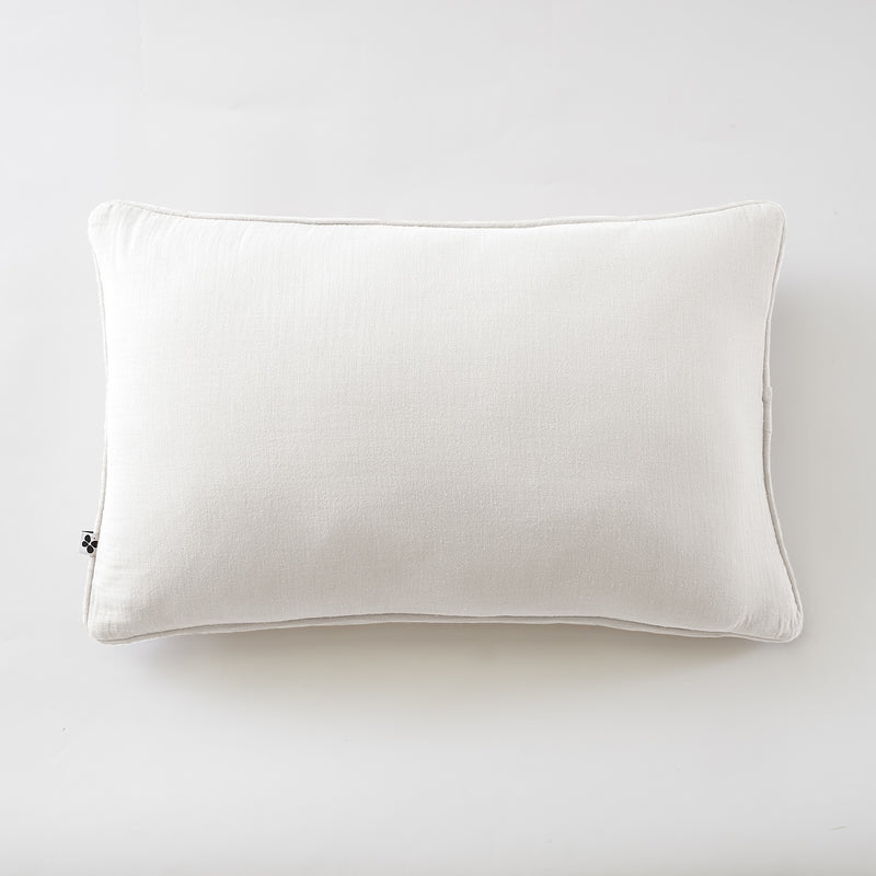 Coussin Déhoussable Avec Passepoil - Double Gaze De Coton Unie - Gaïa - Chantilly
