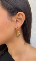 Leaf X Hoop Earrings