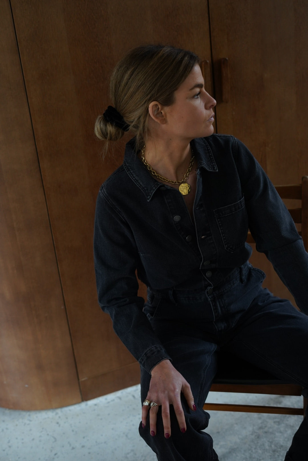Charly Denim Jumpsuit Black