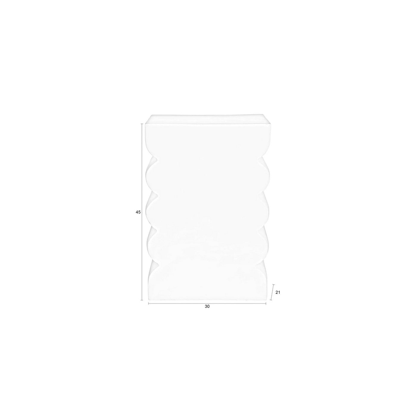 Curves - Side Table - Aluminum - Glossy Beige