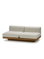 Rudolph - Banc 2 Places D'intérieur - Aluminium, Bois Et Tissu D'ameublement - Bone Cognac