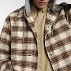 Sobrecamisa de franela con capucha Eustis - Blanco garceta - Hombre