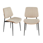 Hortense - Juego de 2 Sillas - Tela Acolchada - Beige