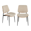 Lot De 2 Chaises En Tissu Matelassé Beige - Hortense