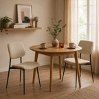 Hortense - Juego de 2 Sillas - Tela Acolchada - Beige