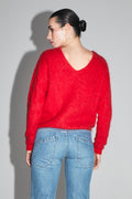 La Maille Romy Baby Alpaga Rouge Intense Fabriquée En Italie