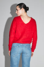 La Maille Romy Baby Alpaga Rouge Intense Fabriquée En Italie