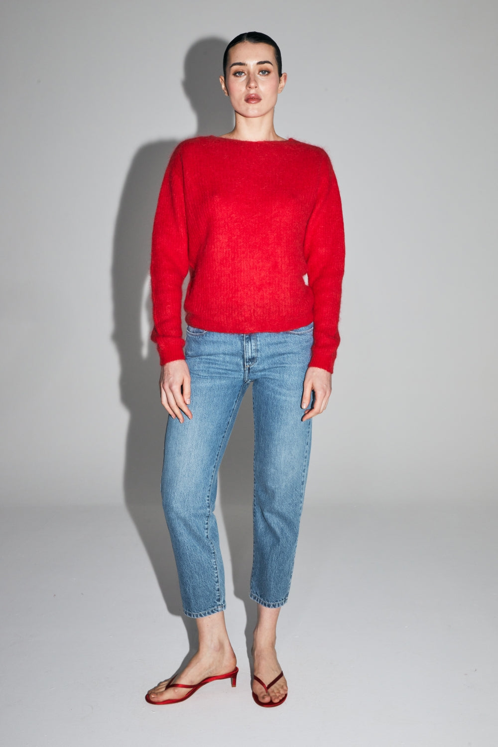 La Maille Romy Baby Alpaga Rouge Intense Fabriquée En Italie