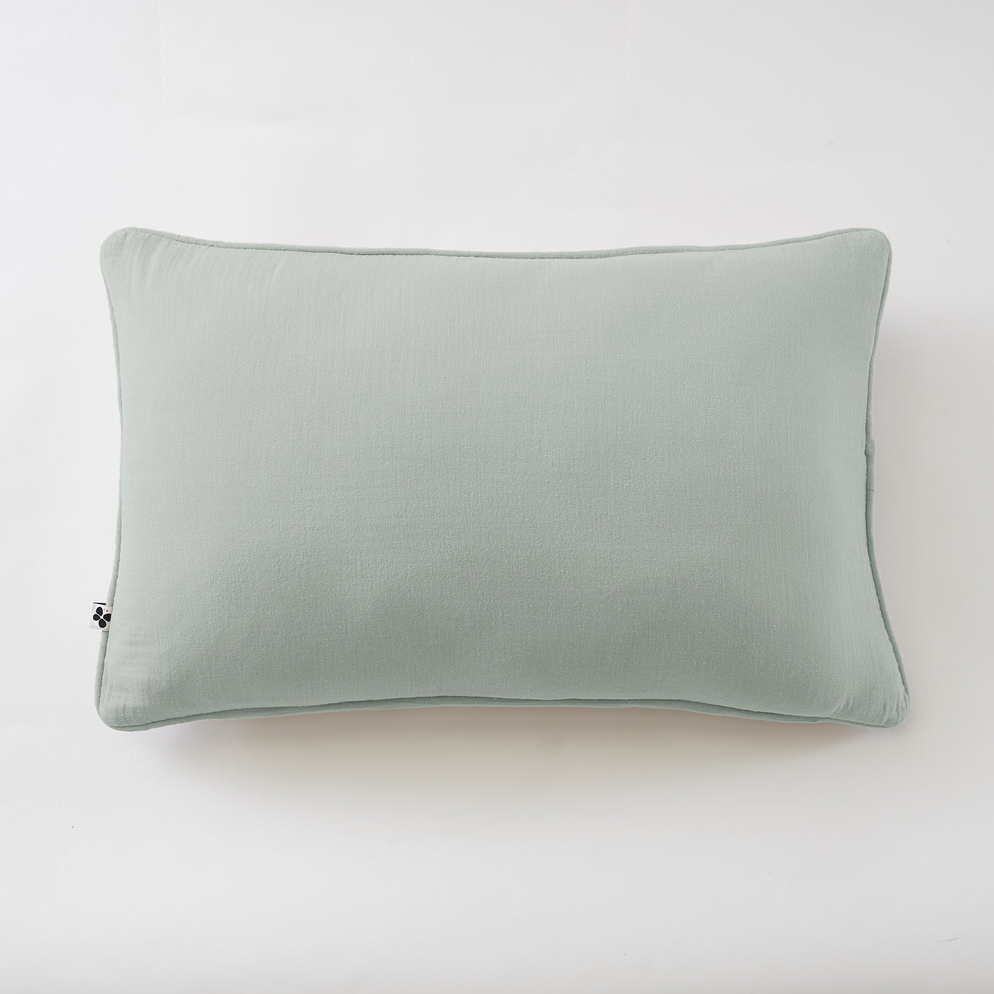 Gaïa - Coussin Déhoussable Avec Passepoil - Double Gaze De Coton Unie - Eucalyptus