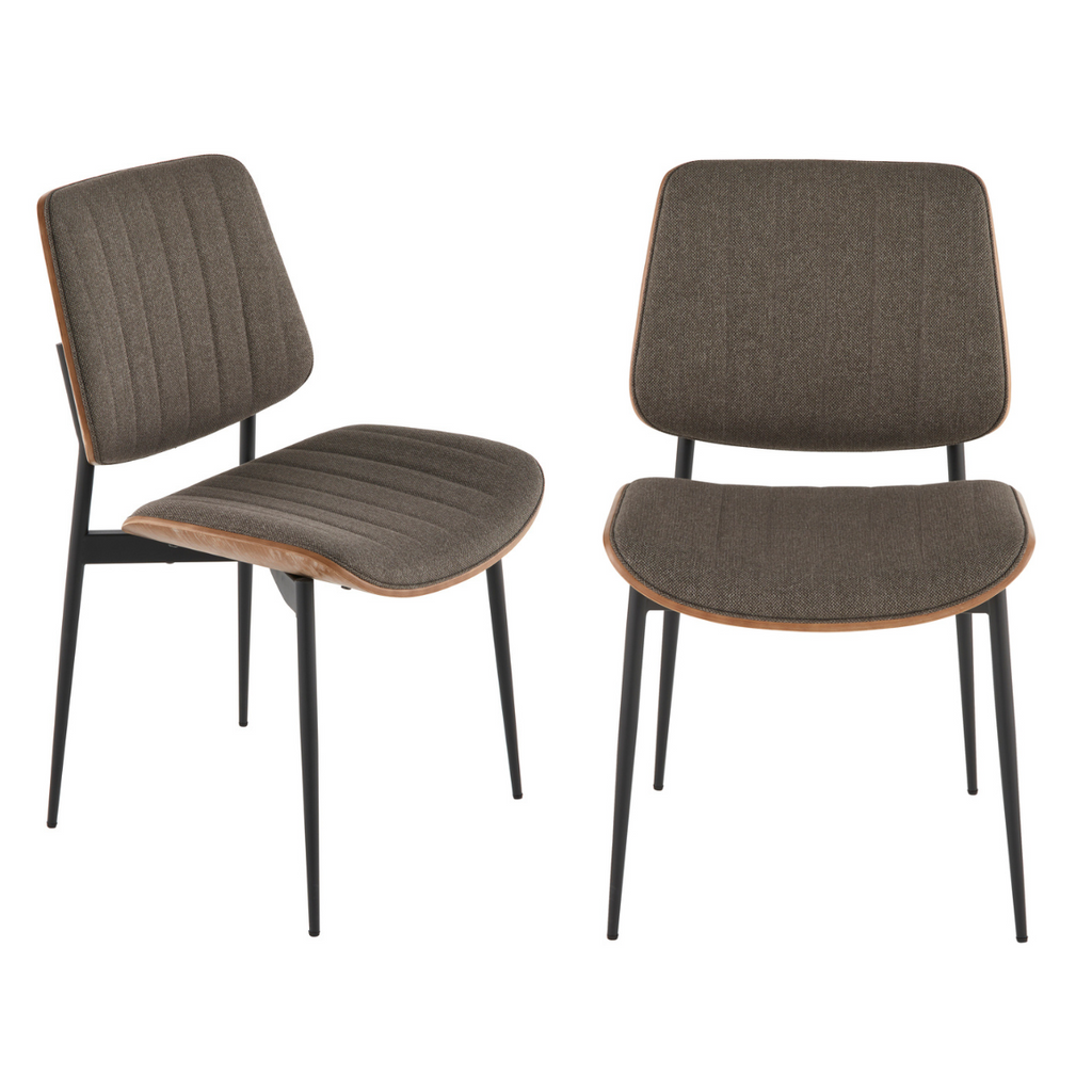 Hortense - Juego de 2 Sillas - Tela Acolchada - Taupe