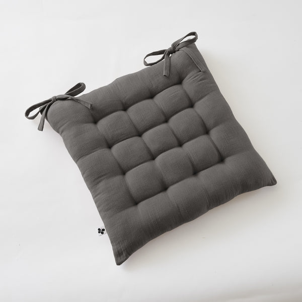 Asiento Acolchado - Gasa De Algodón Doble Liso - Gaïa - Granit