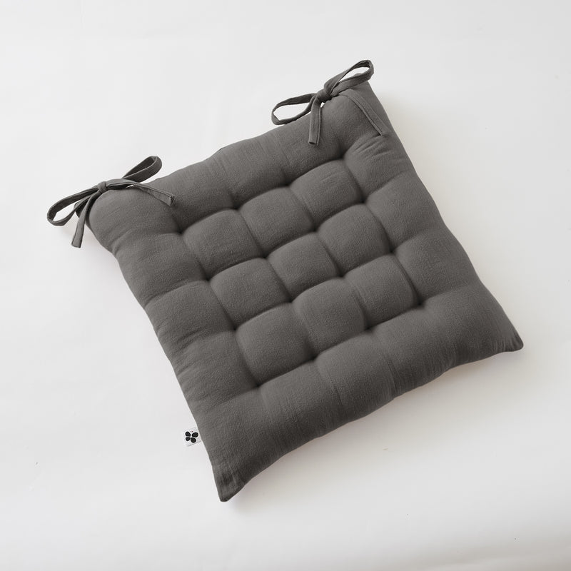 Quilted Seat - Double Plain Cotton Gauze - Gaïa - Granit